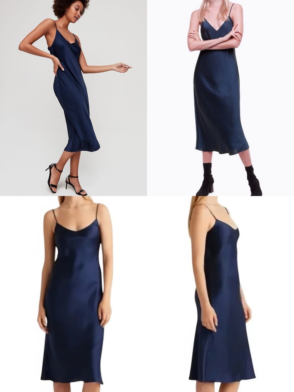 Aritzia Wilfred Admiral Navy Blue Only Slip Dress - Picture 12 of 16